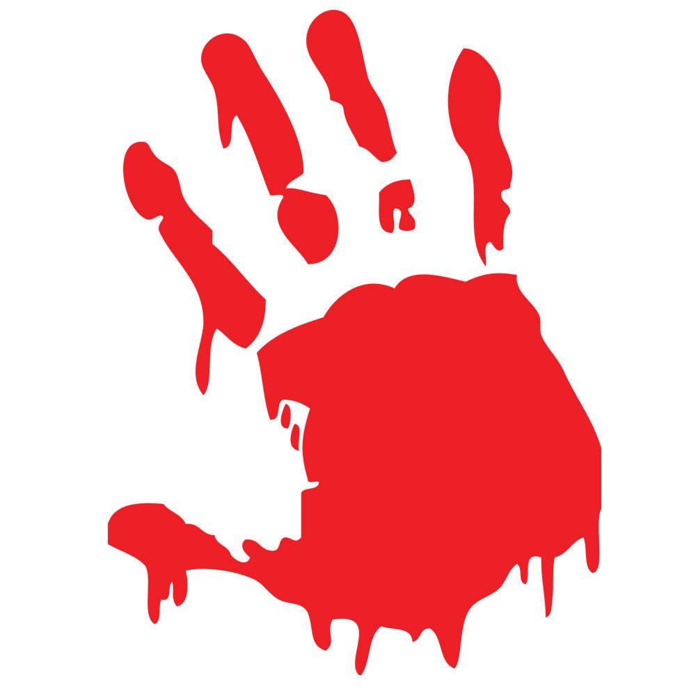 1000x1000 Bloody Hand Print Sticker Vinyl Decal