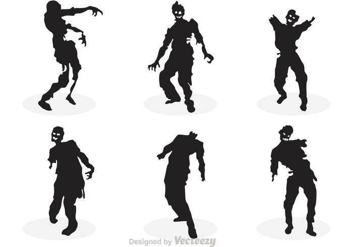 700x490 Vector Zombie Silhouette Set