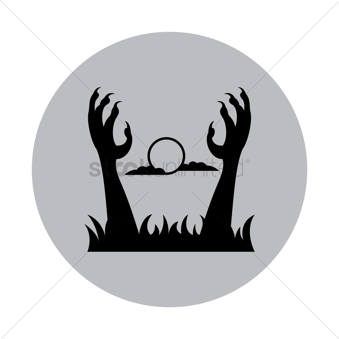1300x1300 Zombie Hands Rising Out From The Ground Vector Image