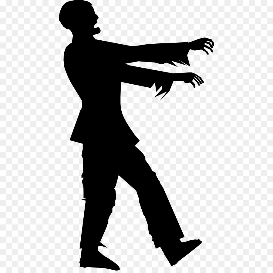 900x900 Zombie Walk Silhouette Clip Art