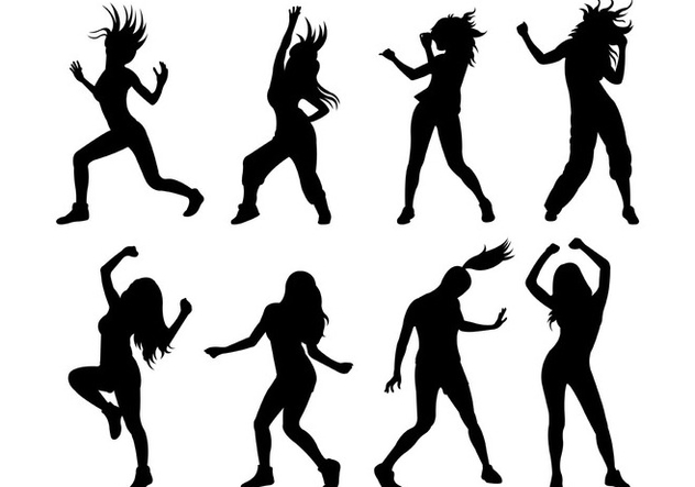 632x443 Set Of Zumba Silhouettes Free Vector Download 398997 Cannypic
