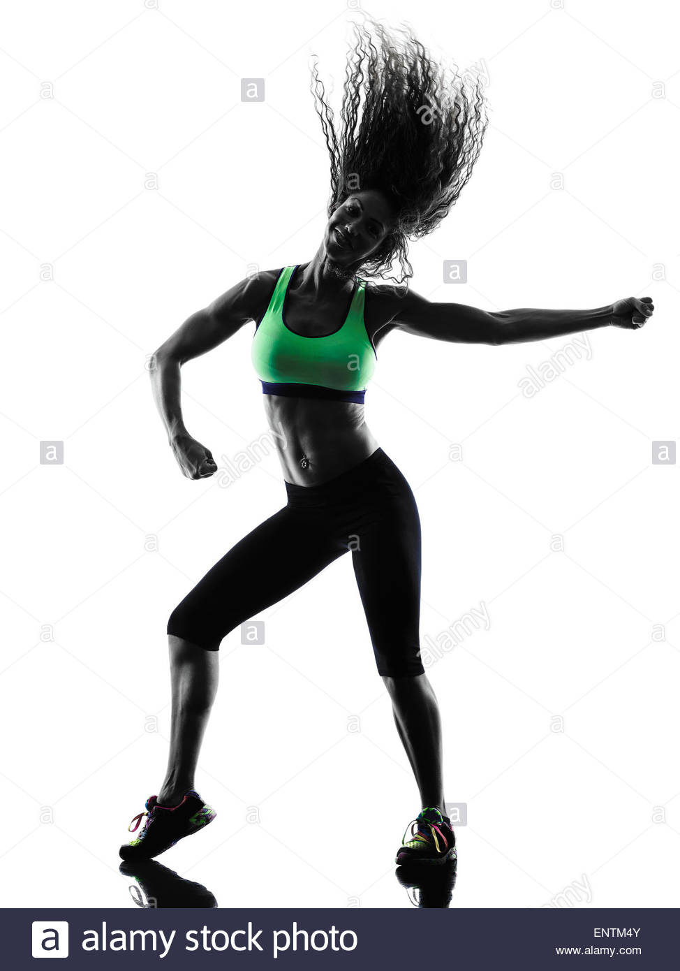 974x1390 One African Woman Woman Zumba Dancer Dancing Exercises In Studio