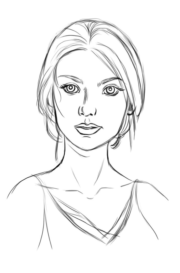 727x1099 Portrait Outline By Ladychamomile