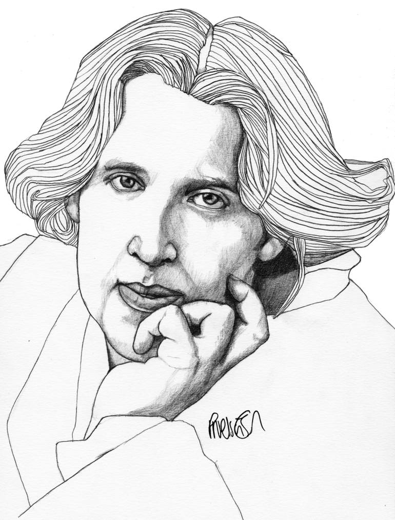 770x1015 Saatchi Art Oscar Wilde Drawing By Paul Nelson Esch