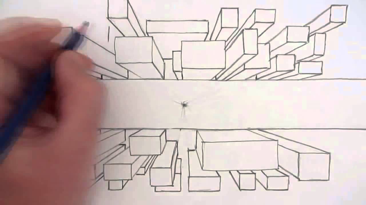 1280x720 How To Draw A City Using One Point Perspective A Bird's Eye View