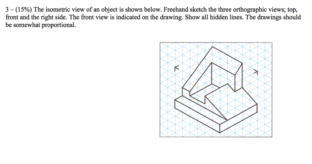 1024x539 Solved 3 (15%) The Isometric View Of An Object Is Shown B