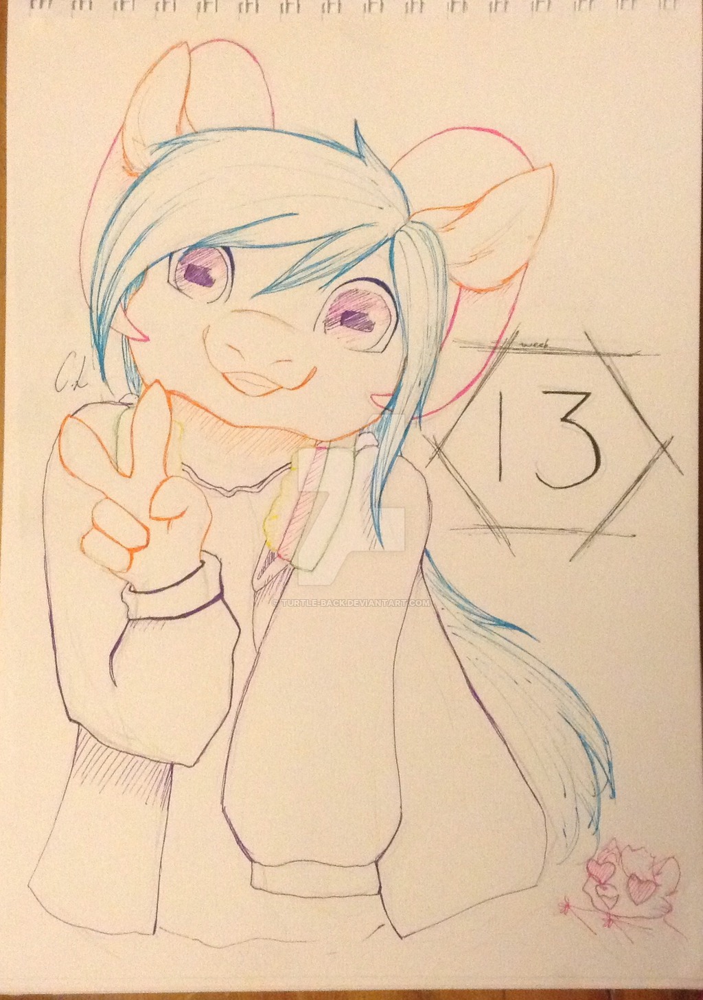 1024x1457 My Last Drawing As A 13 Year Old By Turtle Back