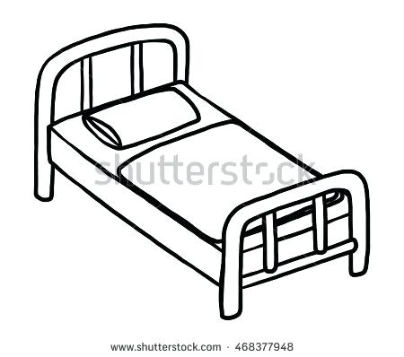 450x398 Drawing Of A Bed Sketch Of An Elegant Vintage Bed Vector Image