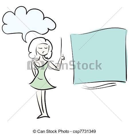 450x470 Teacher With A Pointer. A Simple Illustration Eps Vectors