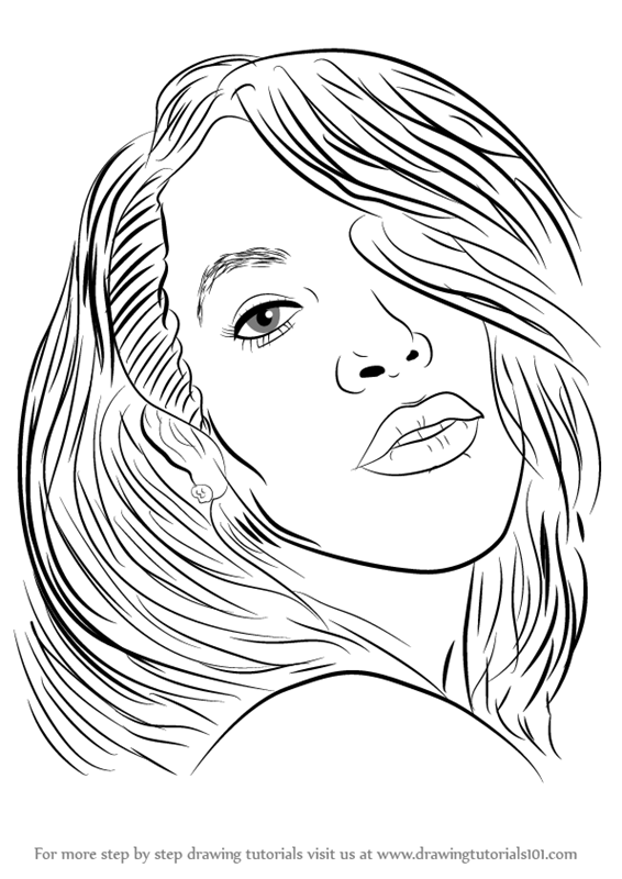 566x800 Learn How To Draw Aaliyah (Singers) Step By Step Drawing Tutorials