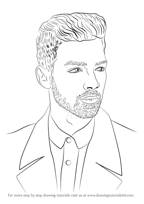 596x843 Learn How To Draw Joe Jonas (Singers) Step By Step Drawing Tutorials