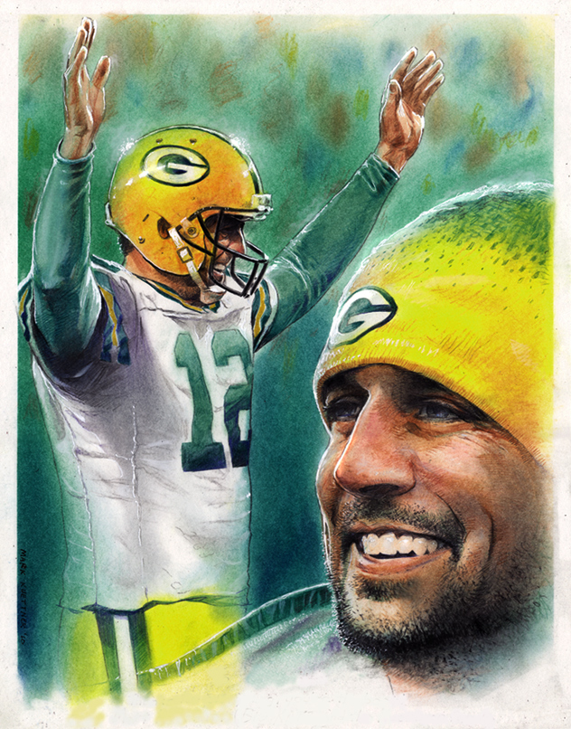 632x806 Aaron Rodgers By Reverie Drawingly