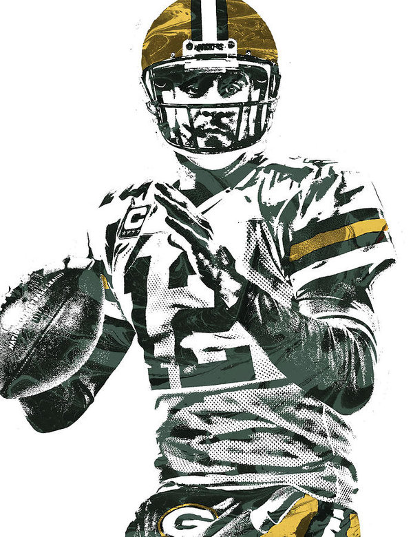 600x780 Aaron Rodgers Green Bay Packers Pixel Art 4 Art Print By Joe Hamilton