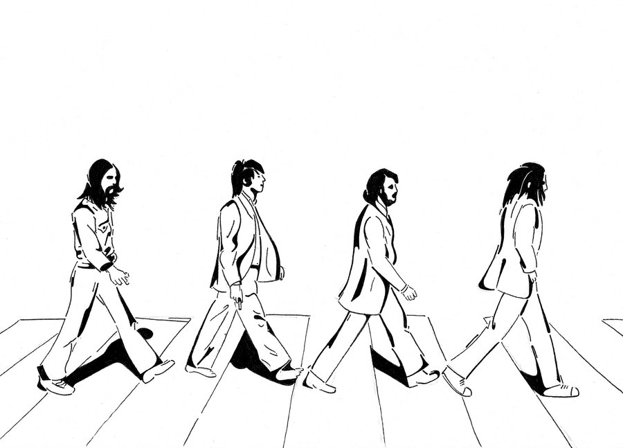 900x647 The Beatles Abbey Road By Krullie