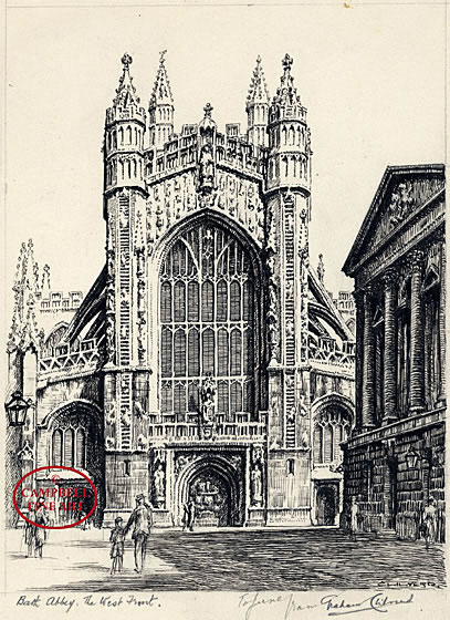 407x560 Bath Abbey. The West Front. By Graham Barry Clilverd