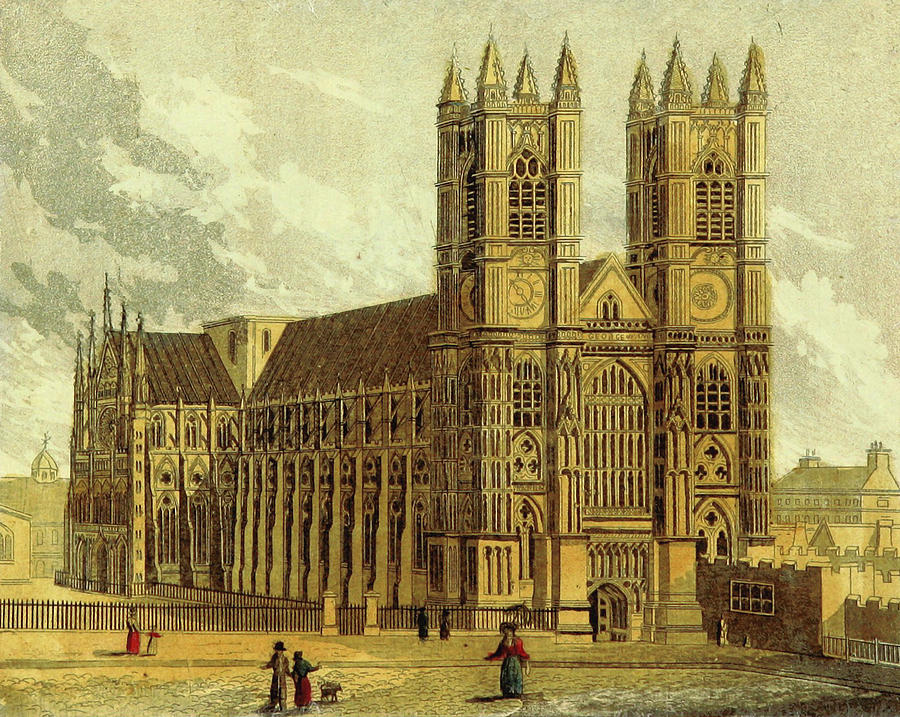 900x717 Westminster Abbey, Uk, 19th Century Drawing By Litz Collection