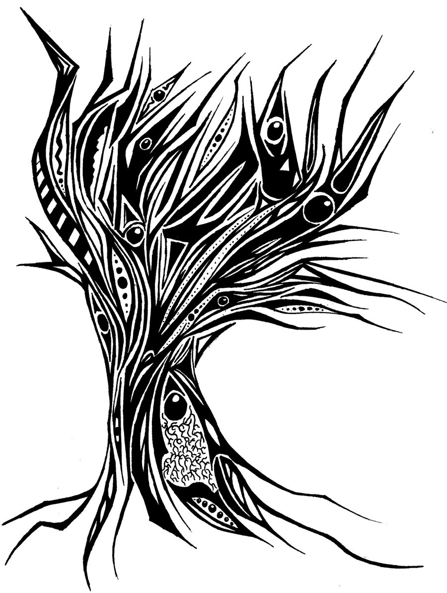 900x1193 Abstract Drawing Of Trees Palm Tree Pencil Drawing At Getdrawings