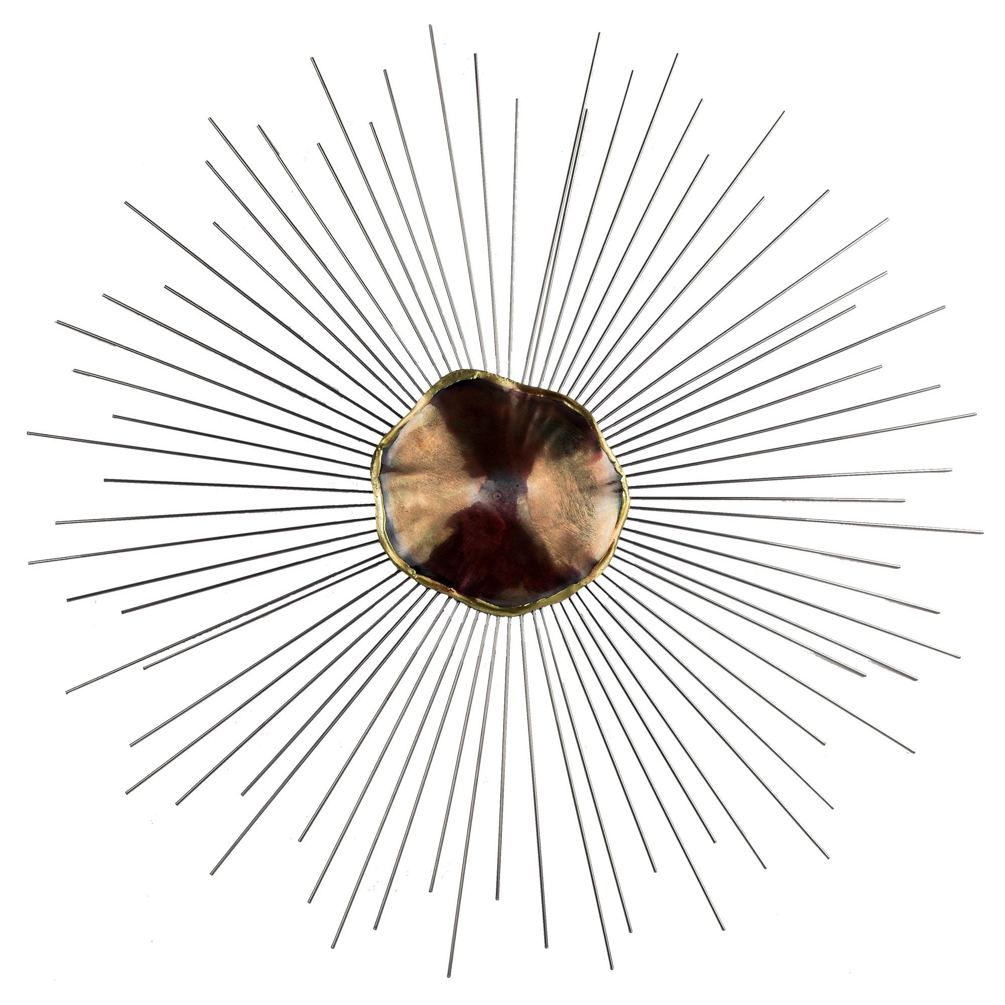 2000x2000 Silver And Red Abstract Metal Sunburst Wall Decor