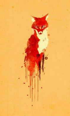 236x392 Red Fox Watercolor Art Painting By Katarzyna Jaskiewicz. This