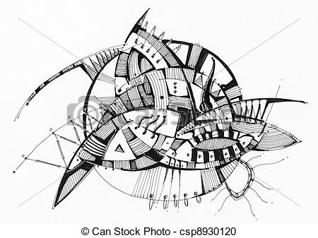 450x337 Abstract Geometrical Drawing. Abstract Geometric Drawing Pen