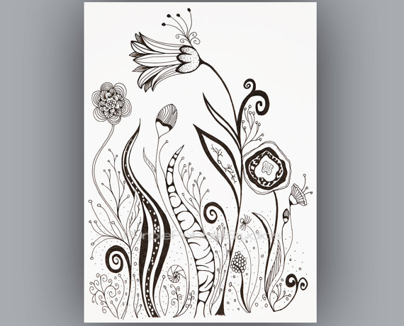 570x461 Black And White Download Instant Digital Download Abstract