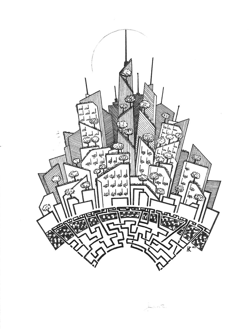 960x1255 Ink Rendering Fine Ink Pen Drawings