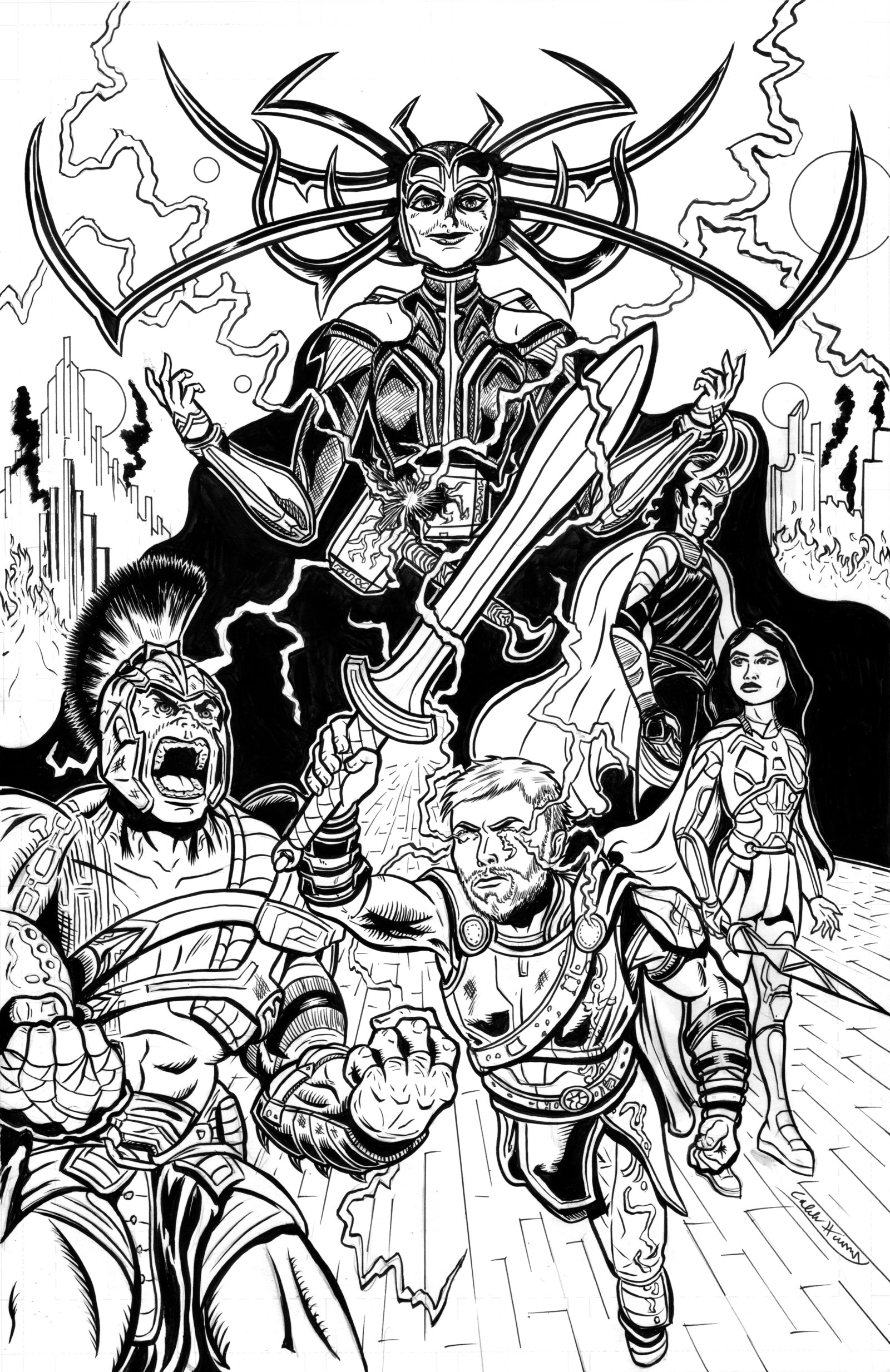 1600x2468 Thor Ragnarok Poster Inks By Calebharms On Newgrounds