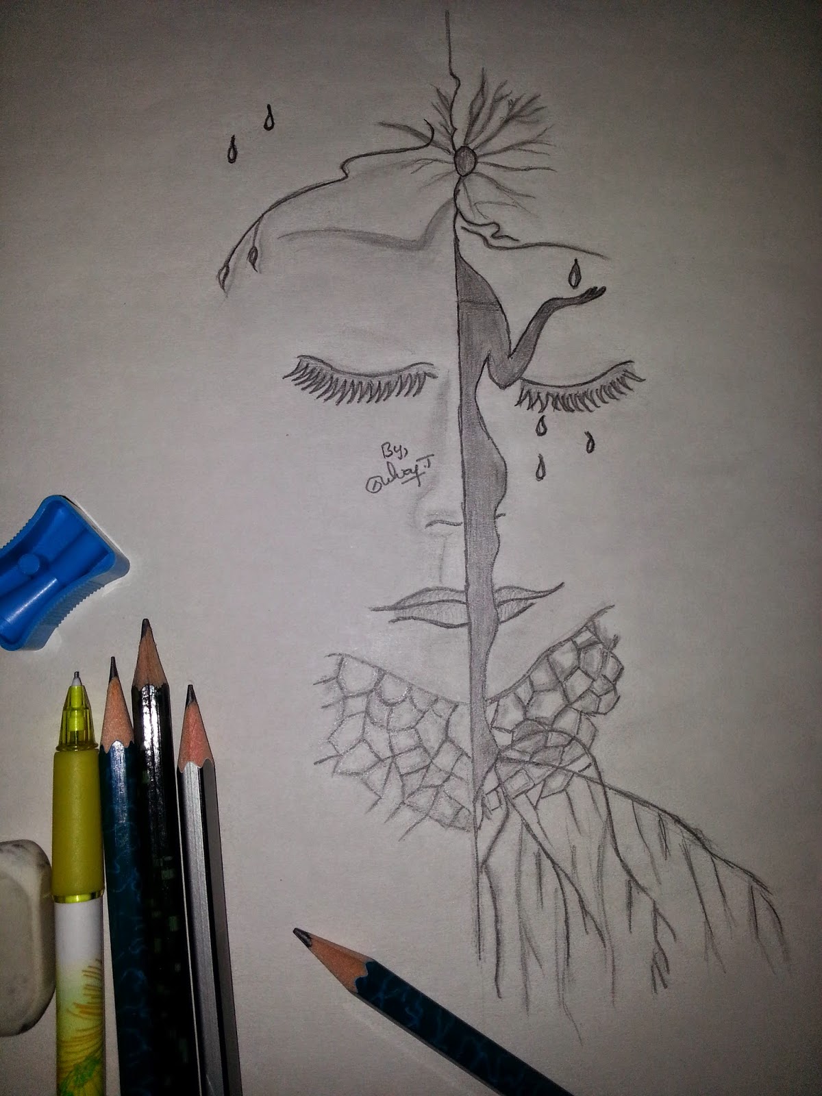 1200x1600 My Recent Pencil Drawing Nature Women Abuse Beautiful Pencil