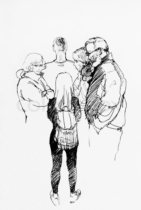 538x800 Family Conversation During Awaiting In The Line To Access, Grumpy