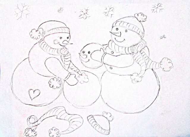 639x460 Snowman Acrylic Painting Tutorial