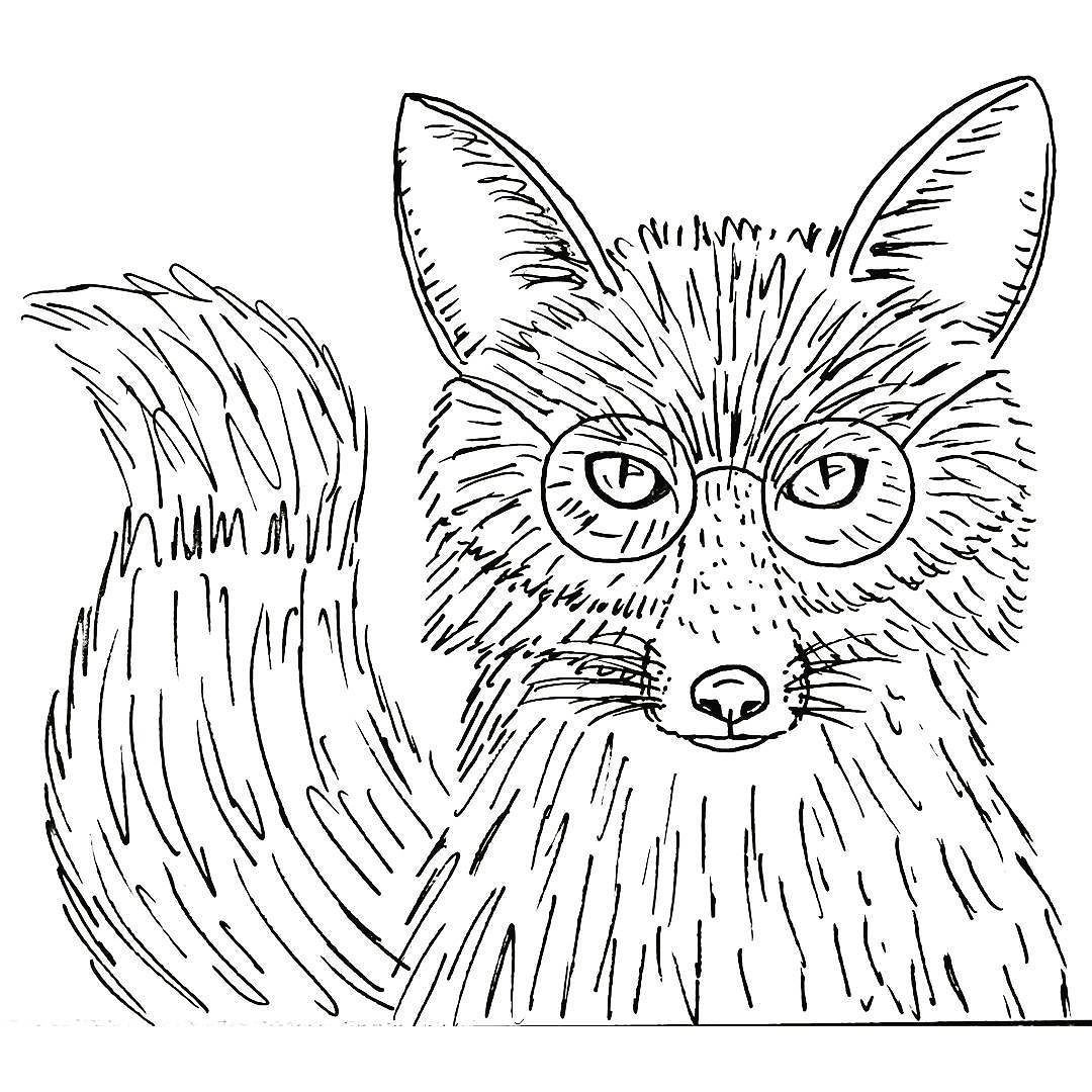 1080x1080 Fox Traceable Coloring Sheet.