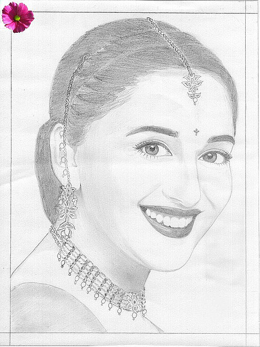 525x700 Madhuri Dixit A Bollywood Actress Mixed Media By Saleem Siddiqui