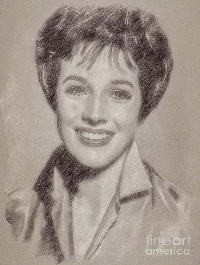 681x900 Julie Andrews Hollywood Actress Drawing By Frank Falcon