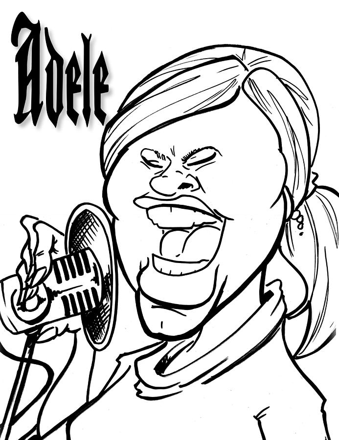 693x900 Adele Drawing By Big Mike Roate