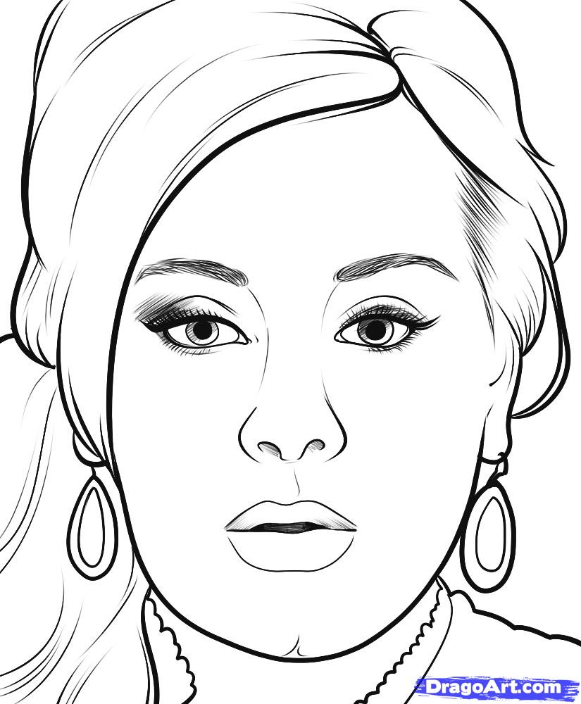 825x1000 Collection Of Adele Drawing Step By Step High Quality, Free
