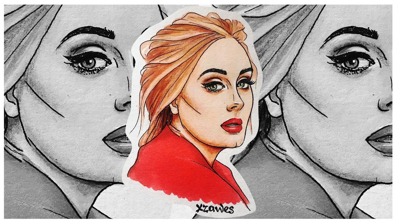 1280x720 Drawing Of Adele