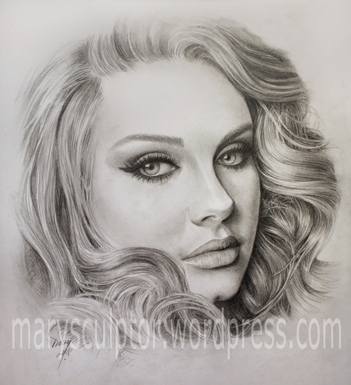 709x779 My Third Adele's Portrait Drawing! Marysculptor