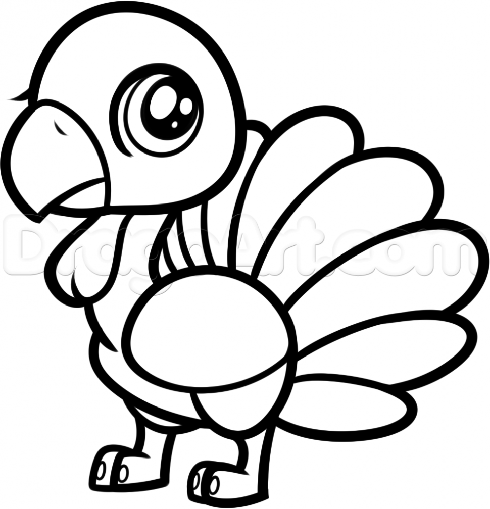 970x1008 Fascinating Cooked Turkey Drawing Simplified Simple Of A How