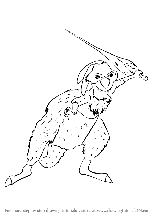 598x844 Learn How To Draw Raz From Ice Age (Ice Age) Step By Step