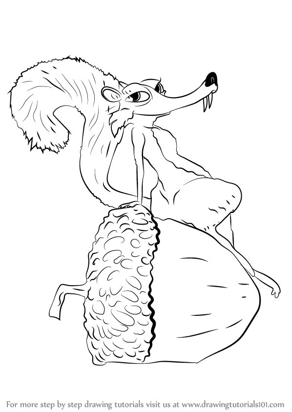 598x844 Learn How To Draw Scratte From Ice Age (Ice Age) Step By Step