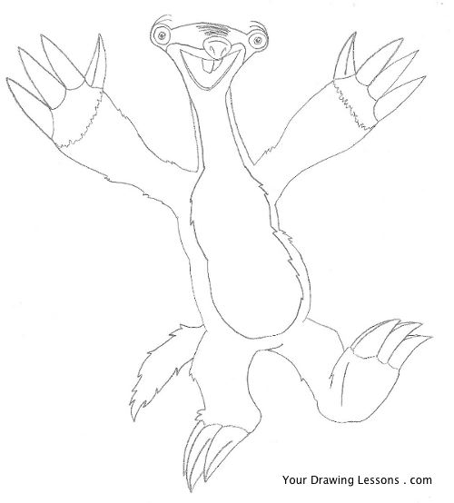 500x554 How To Draw Sid From Ice Age By Mattleyva