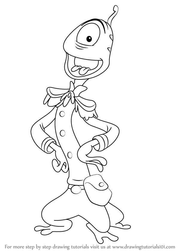 598x844 Learn How To Draw Agent Pleakley From Lilo And Stitch (Lilo