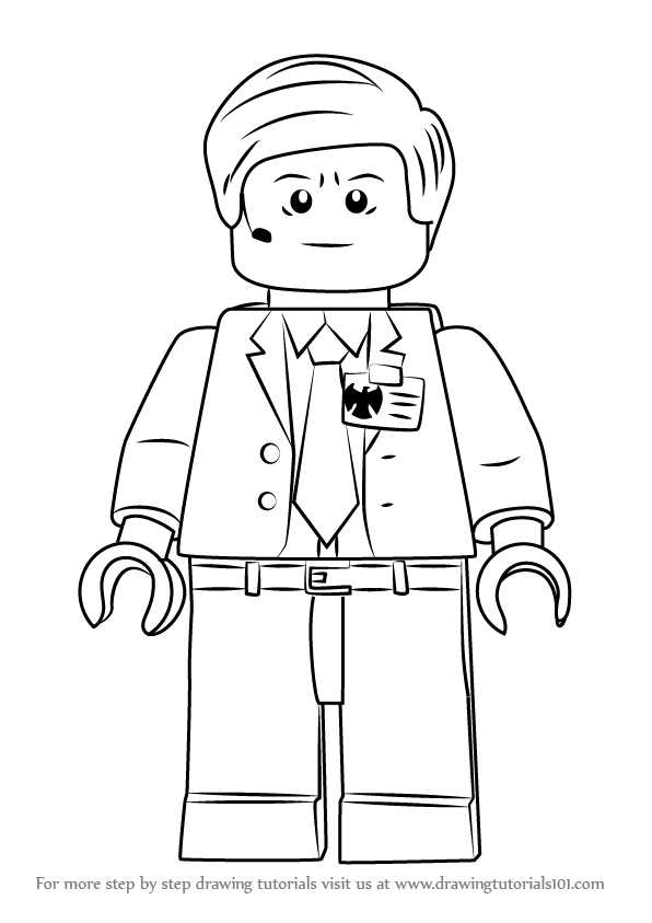596x843 Learn How To Draw Lego Agent Coulson (Lego) Step By Step Drawing