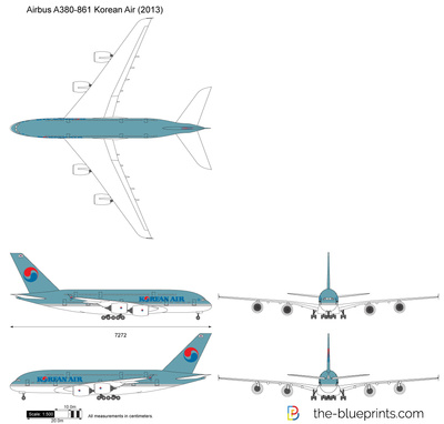 400x382 Airbus A380 861 Korean Air Vector Drawing