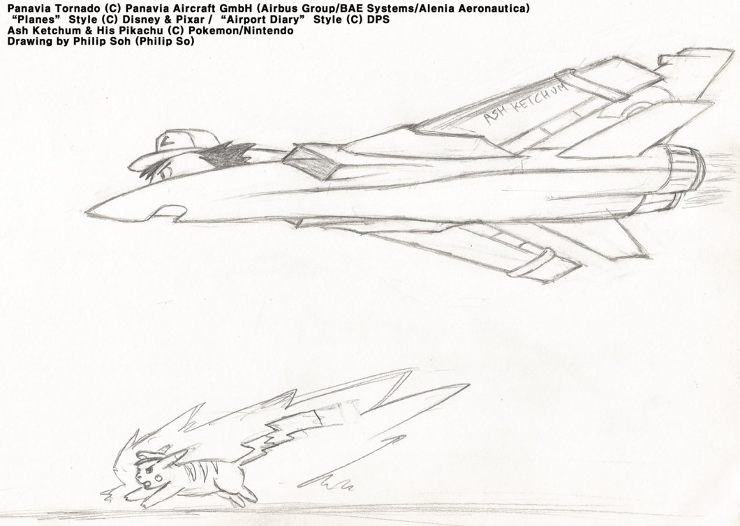 1060x754 Ash Ketchum The Fighter Plane Sketch By Sojh85