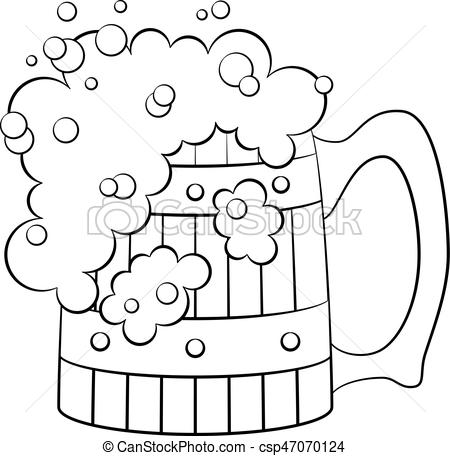 450x456 Beer Mug, Isolated. Big Beer Mug With Alcohol Drink And Foam