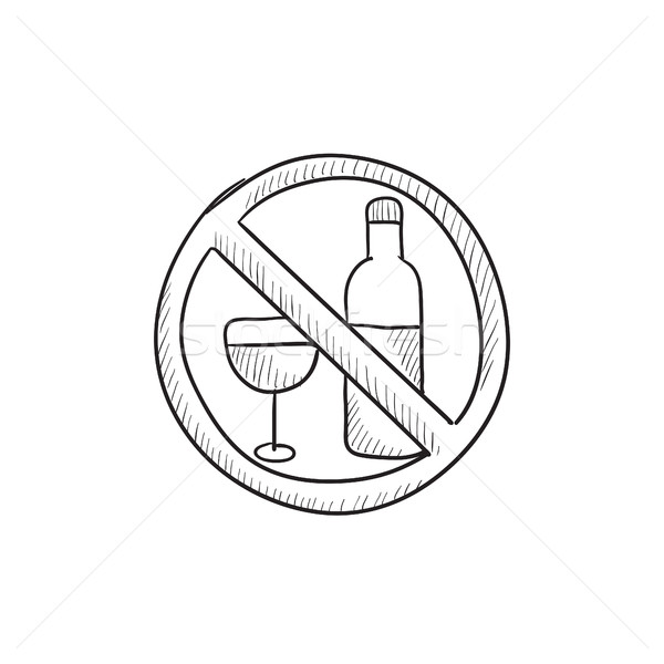 600x600 No Alcohol Sign Sketch Icon. Vector Illustration Andrei Krauchuk