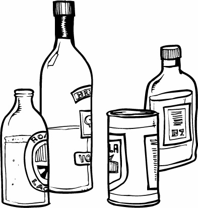 393x413 Collection Of Alcohol Drawing Images High Quality, Free