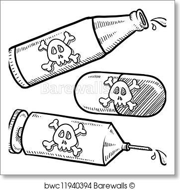 362x382 Art Print Of Drugs And Alcohol Are Poison Sketch Barewalls