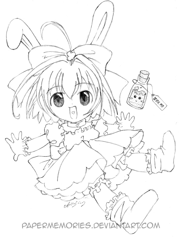 595x789 Chibi Alice In Wonderland By Papermemories